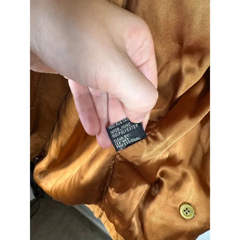 Vintage Marc by Andrew Marc Tan Brown Leather Jacket Size Small